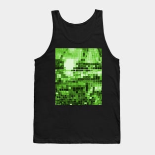 Green Mirrored Disco Ball Pattern Tank Top